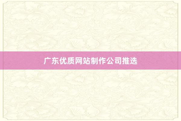 广东优质网站制作公司推选